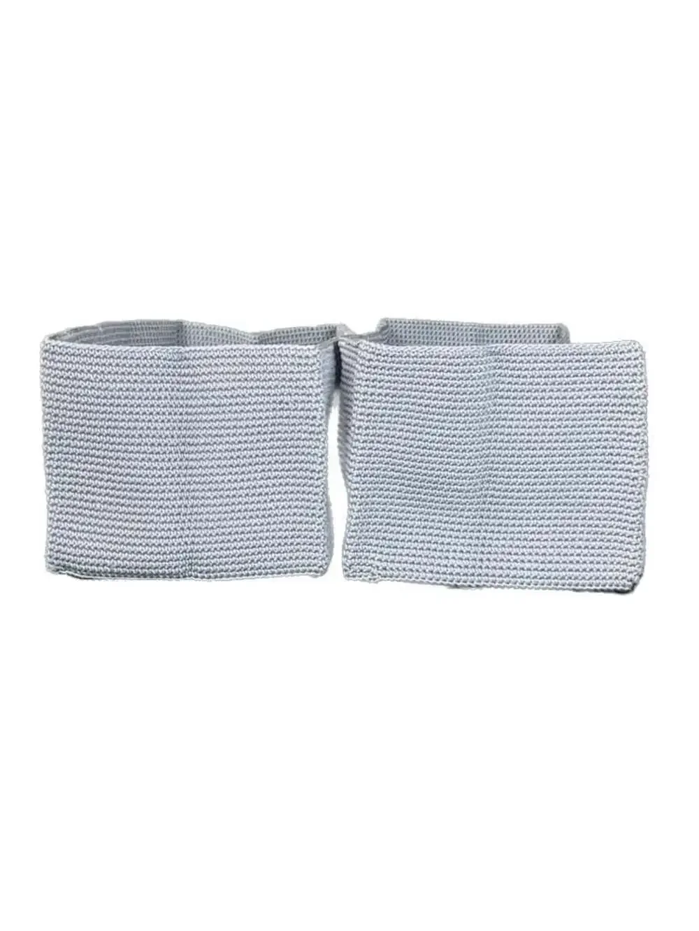 NWT Set of 2 Container Store Gray Rectangular Woven Knit Storage Baskets